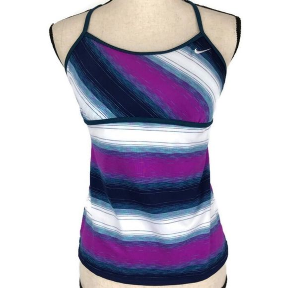 Nike Other - Nike Swim Striped Multicolor Racerback Tankini Top